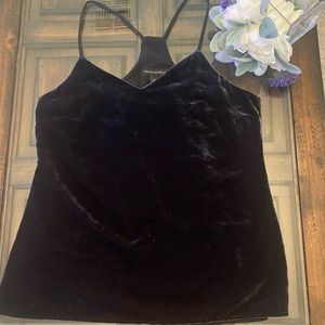 Banana Republic Black Velvet Top Rayon Silk size S
